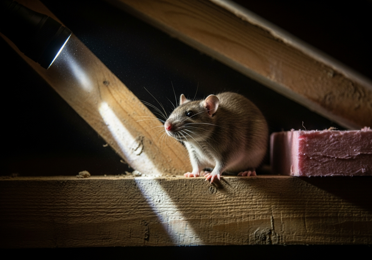 Rodent hiding in a Brisbane roof void